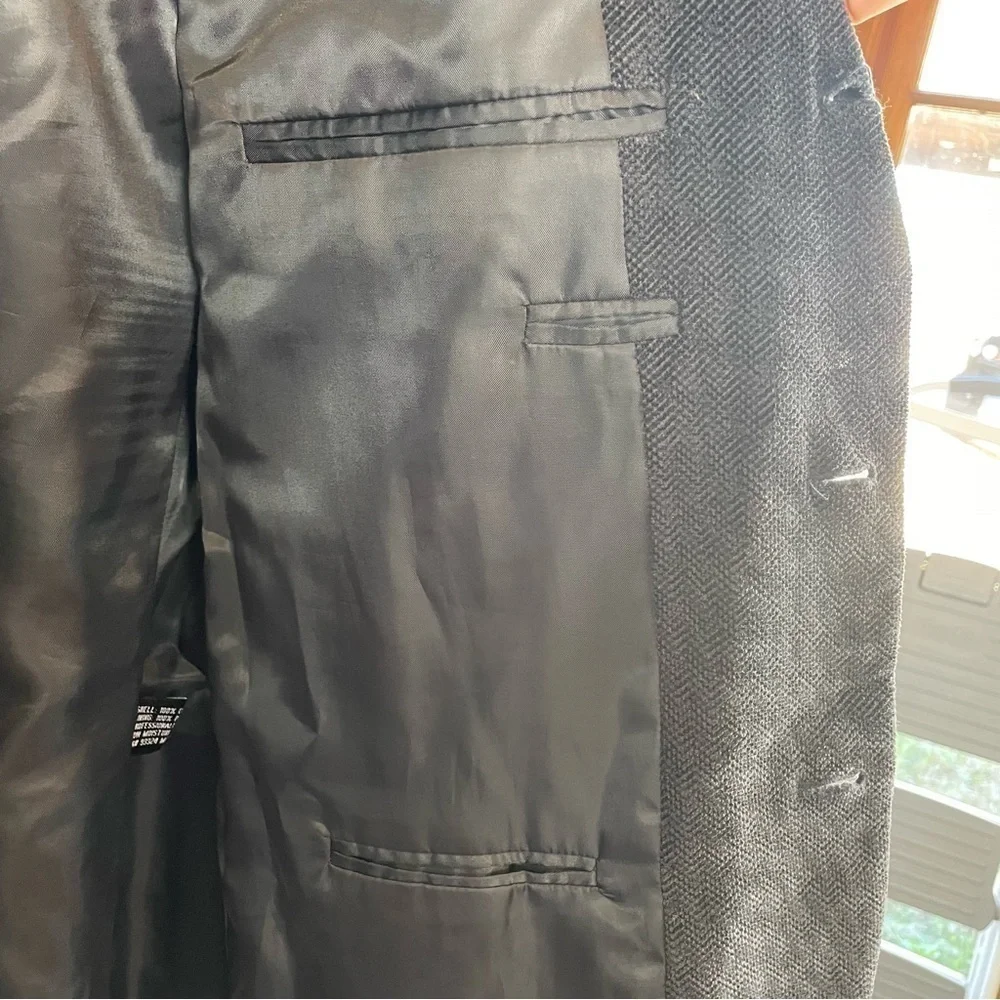 EUC Zagato Blazer Sports Coat Jacket Charcoal Black Size 46R